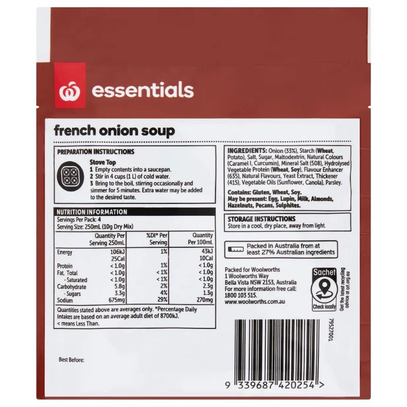 [Expiry Date: 11/03/2027] Essentials French Onion Soup 40g