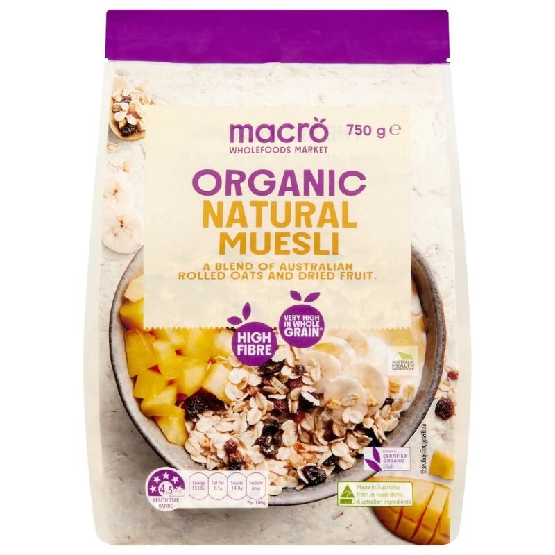 [Expiry Date: 19/09/2026] Woolworths Macro Organic Natural Muesli 750g