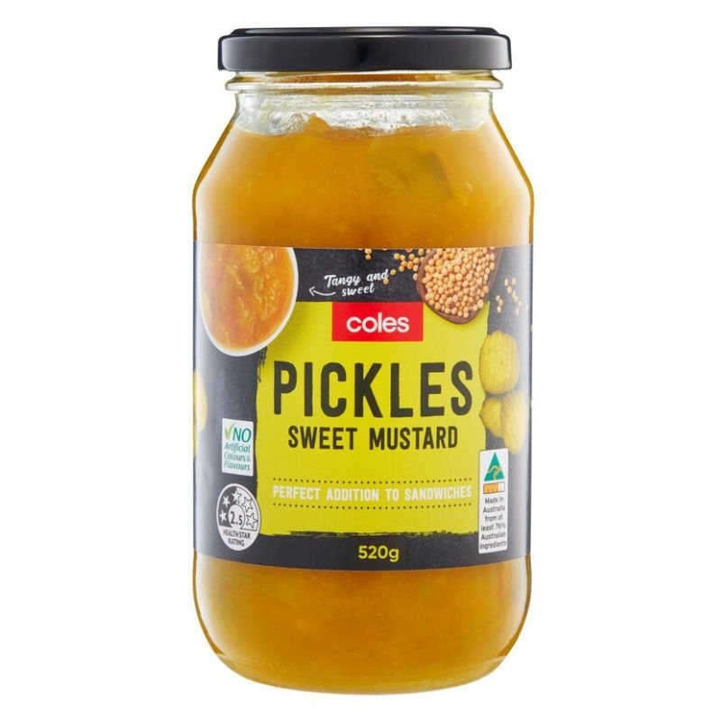 [Expiry: 28/10/2027] Coles Sweet Mustard Pickles 520g