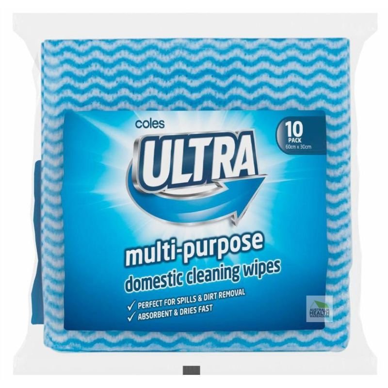 Coles Ultra Multi-Purpose Domestic Cleaning Wipes 10 Pack