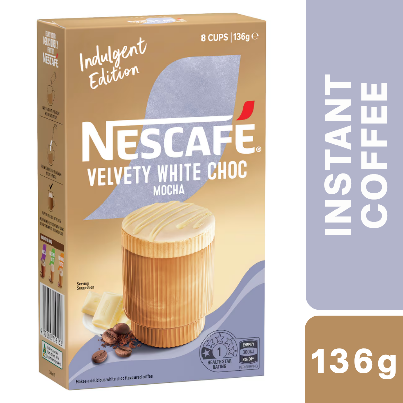 [Expiry Date: 06/2027] Nescafe Velvety White Choc Mocha Coffee Sachets 8 Pack