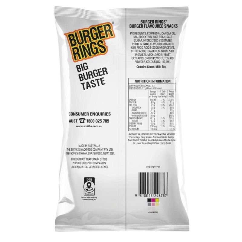 [Expiry Date: 11/10/2026] Burger Rings Snack 90g