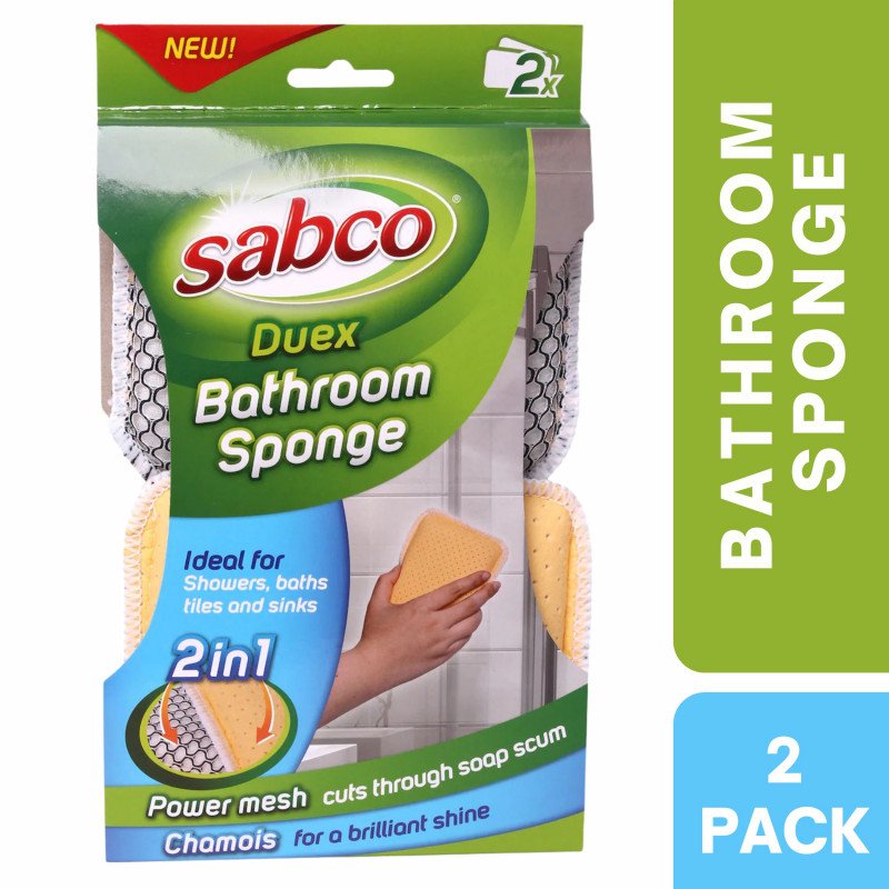 Sabco Duex Bathroom Sponge Scrubber 2 Pack