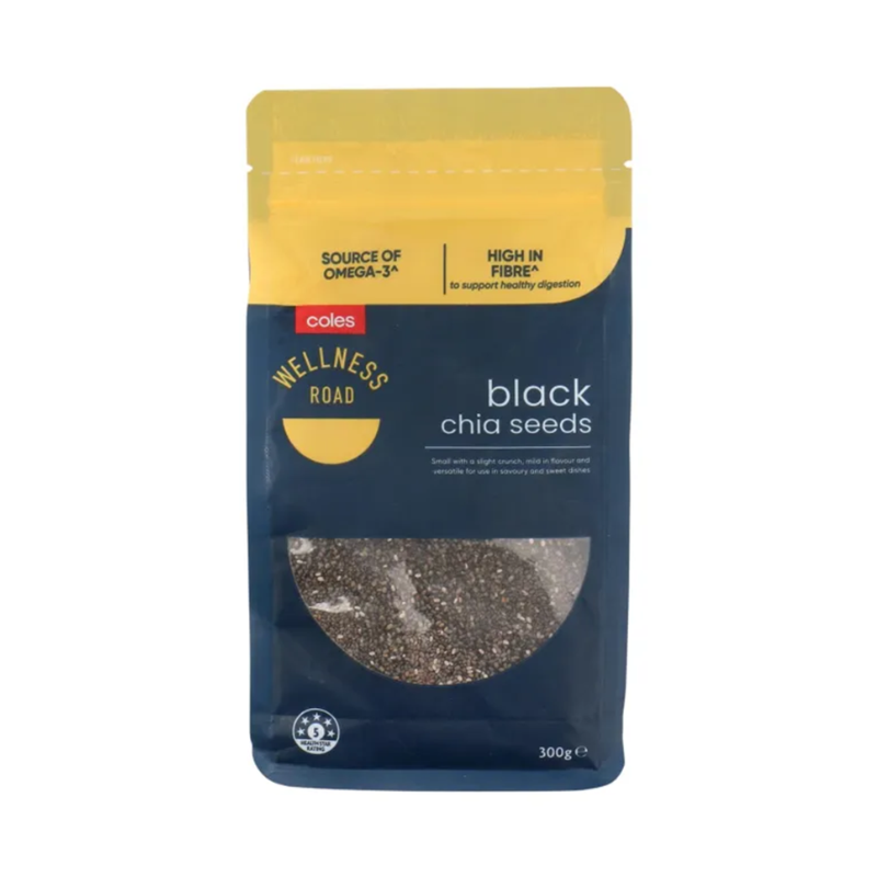 Coles Wellness Road Black Chia Seeds 300g
