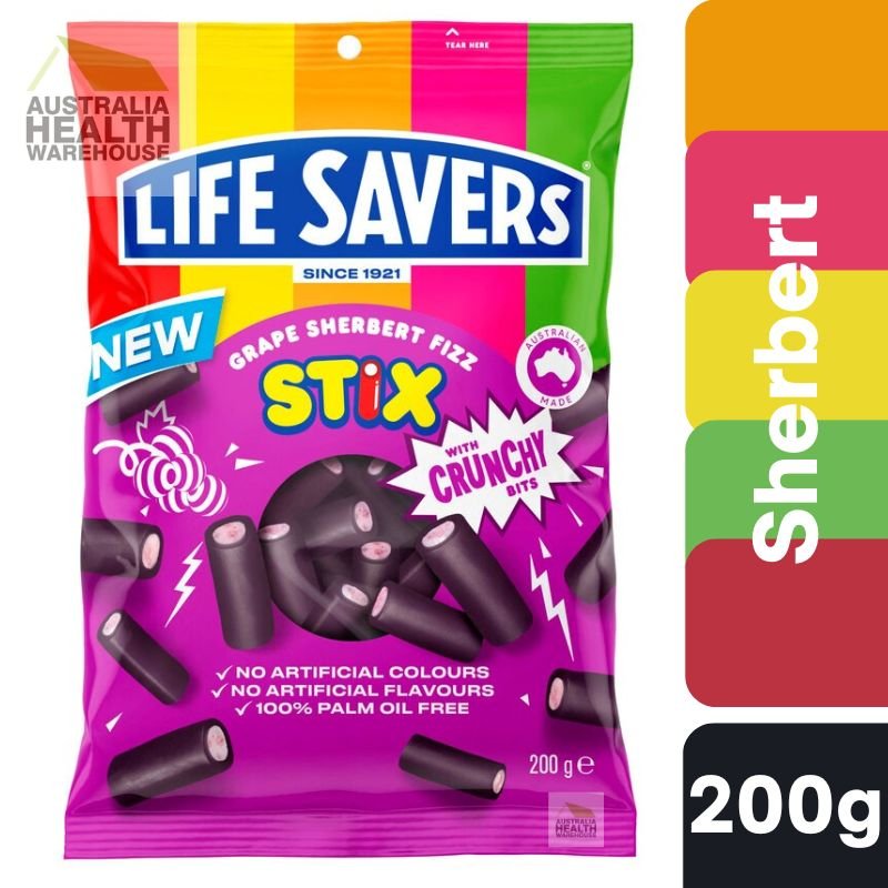 Lifesavers Grape Sherbert Fizz Stix 200g