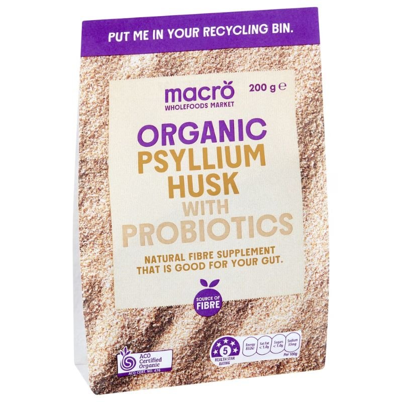 [Expiry: 01/12/2026] Woolworths Macro Organic Psyllium Husk with Probiotics 200g