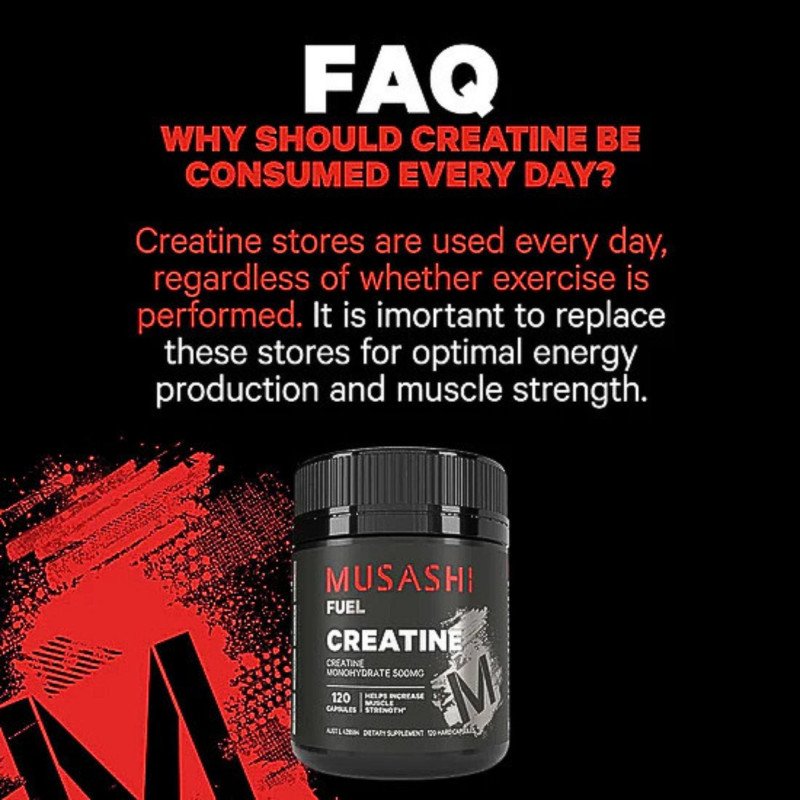 [Expiry Date: 31/01/2028] Musashi Creatine Monohydrate 500mg 120 Capsules