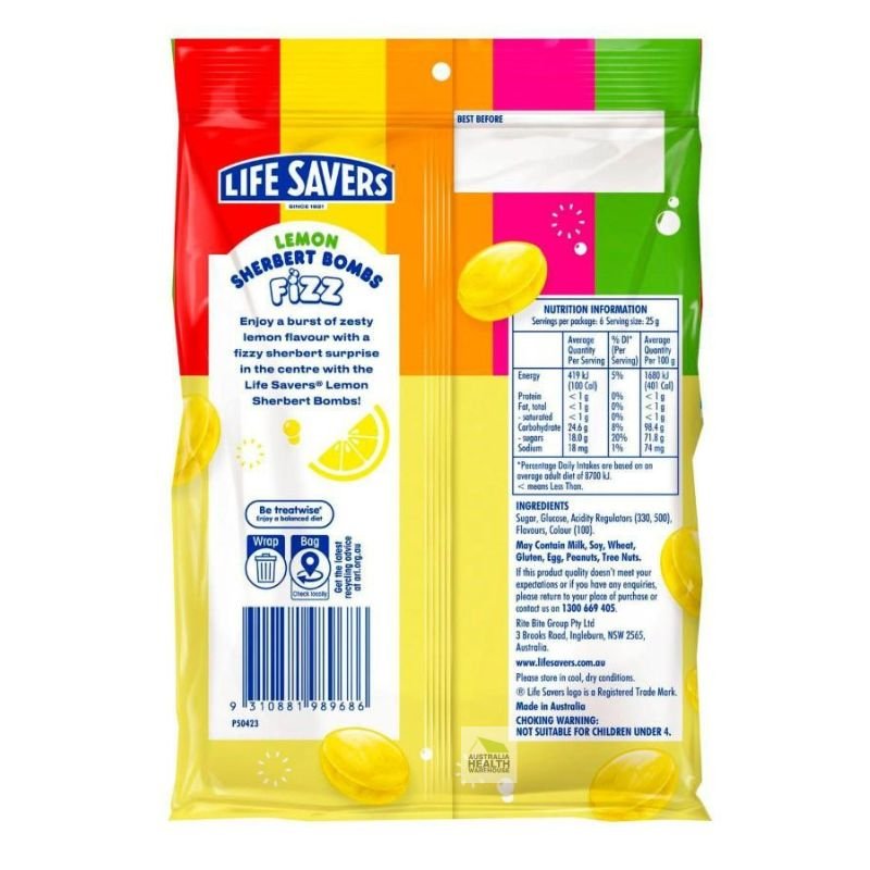 Life Savers Lemon Sherbert Bombs 150g