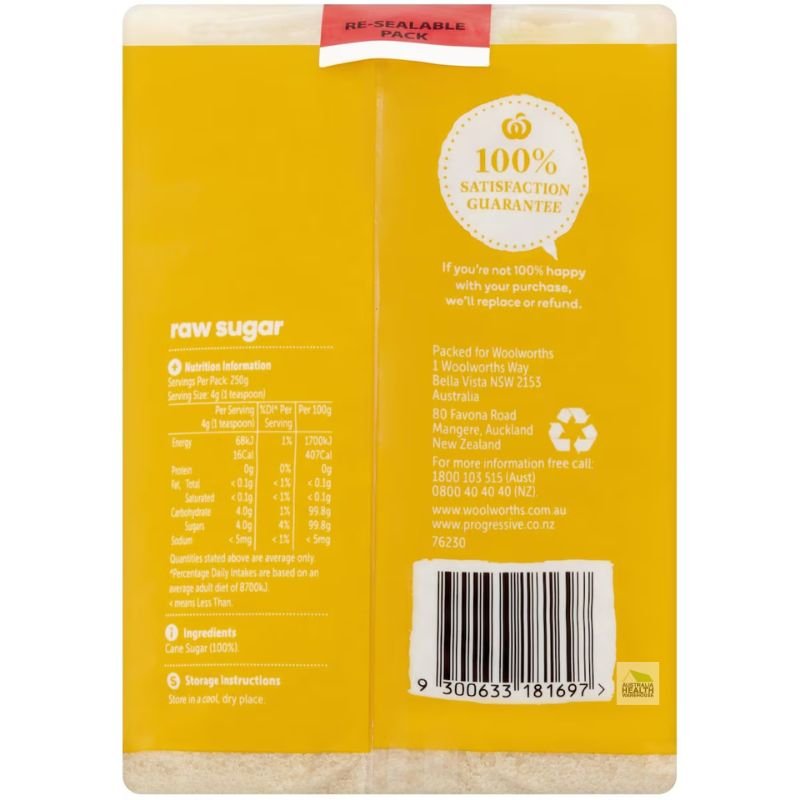 [Expiry: 30/04/2030] Woolworths Essentials Raw Sugar 1kg