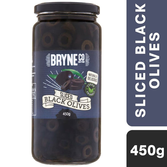 [Expiry Date: 15/09/2028] Bryne Co Sliced Black Olives 450g