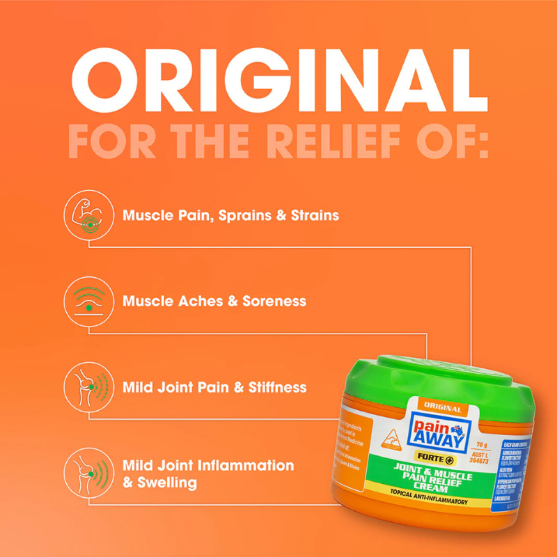 [Expiry: 03/2028] Pain Away Forte + Joint & Muscle Pain Relief Cream 70g