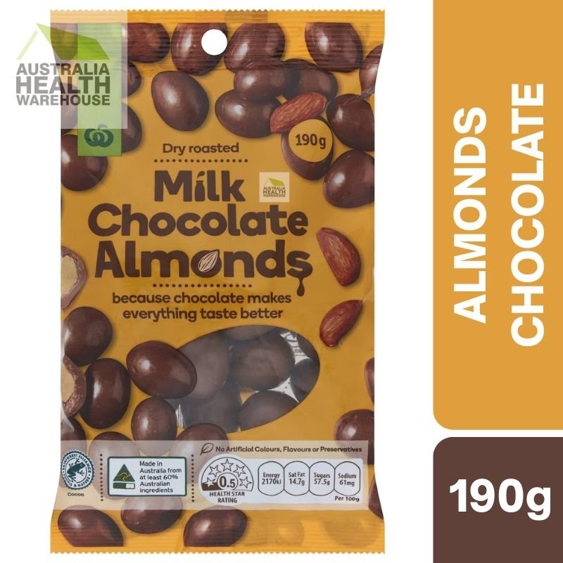 [Expiry: 27/01/2027] Woolworths Milk Chocolate Almonds 190g