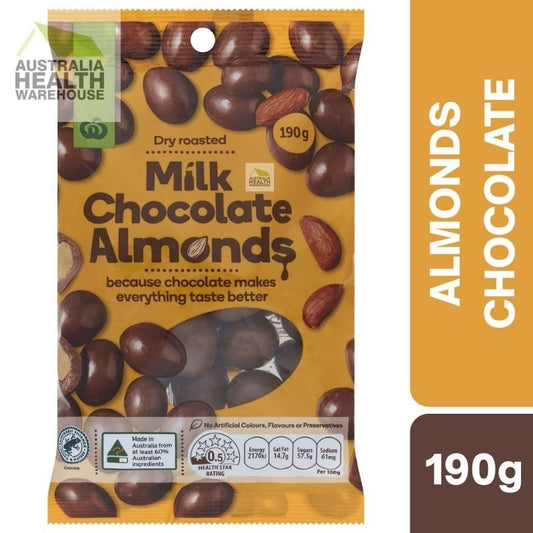 [Expiry: 27/01/2027] Woolworths Milk Chocolate Almonds 190g