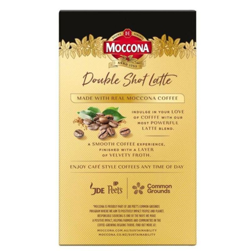 [Expiry:20/06/2027] Moccona Double Shot Latte Coffee 10 Sachets