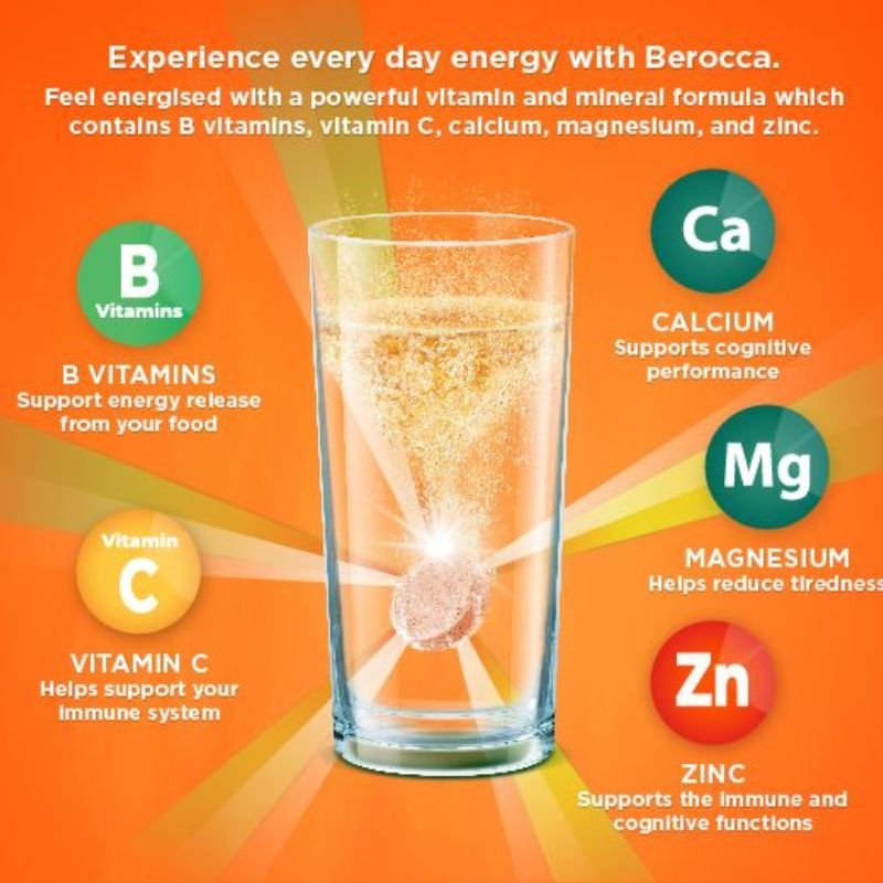 [Expiry: 04/2027] Berocca Energy Orange 60 Effervescent Tablets