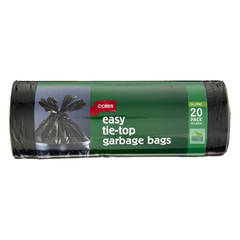 Coles Easy Tie Top Garbage Bags 20 Pack