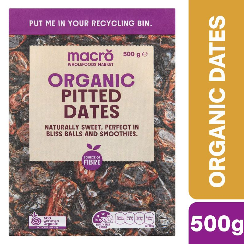 [CLEARANCE Expiry: 02/06/2026] Woolworths Macro Organic Pitted Dates 500g