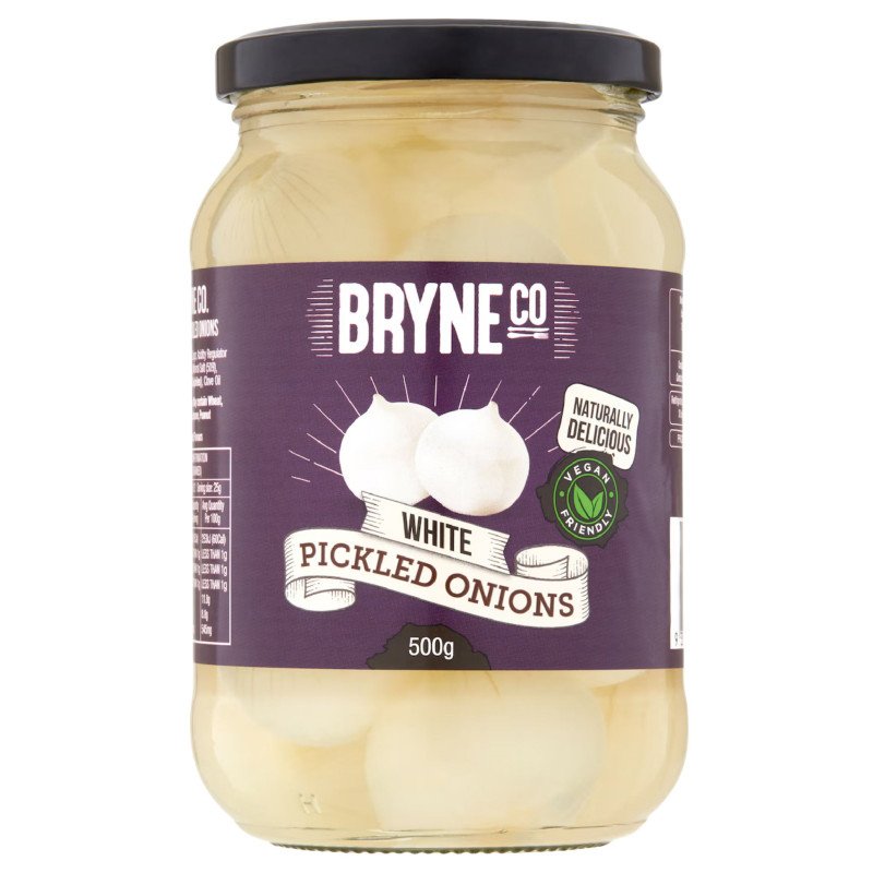 [Expiry Date: 10/02/2028] Bryne Co White Pickled Onions 500g