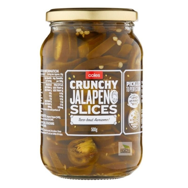 [Expiry: 12/04/2027]  Coles Crunchy Jalapeno Slices 500g