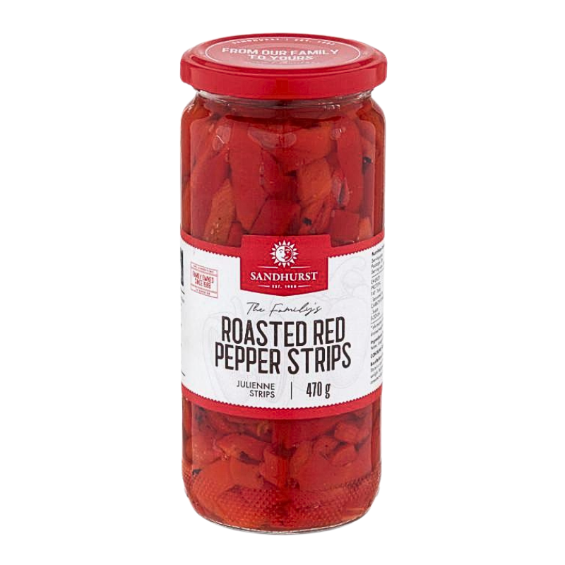[Expiry Date: 31/07/2028] Sandhurst Roasted Red Pepper Strips 470g