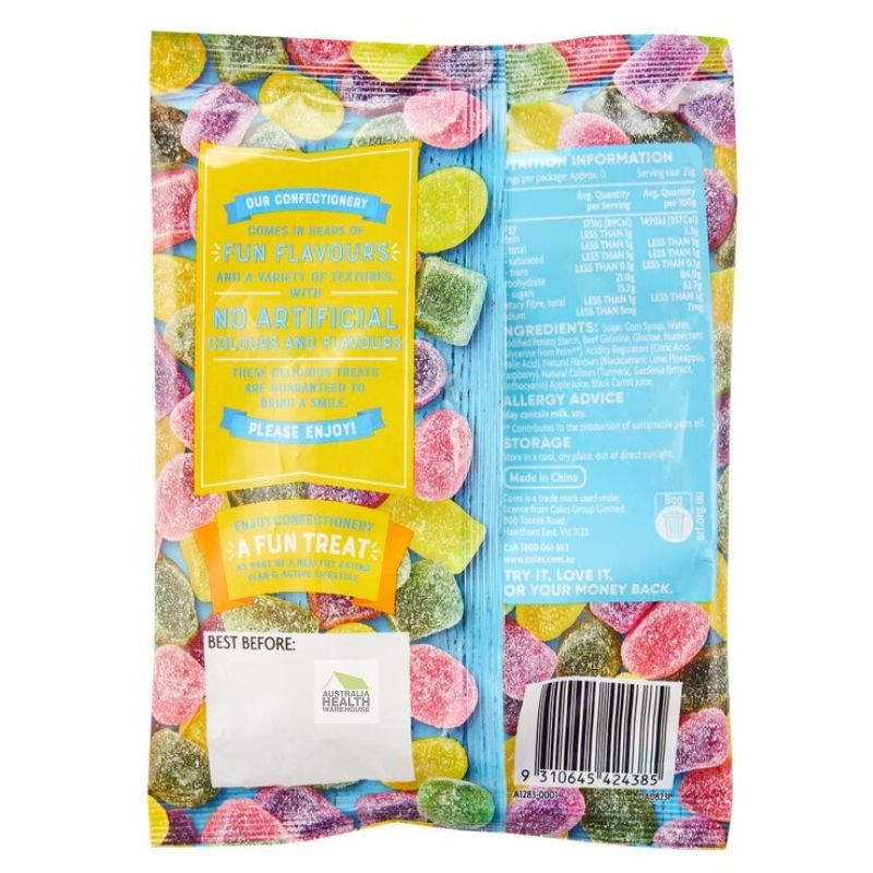 [Expiry: 14/02/2027] Coles Soft Jubes 270g