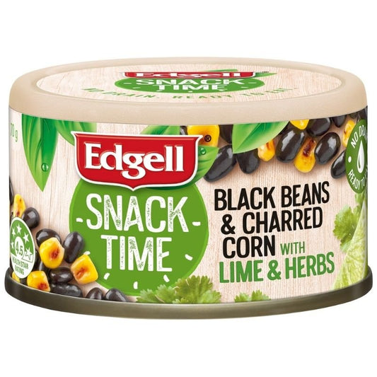 [Expiry Date: 30/06/2028] Edgell Snack Time Black Beans Charred Corn With Lime & Herbs 70g