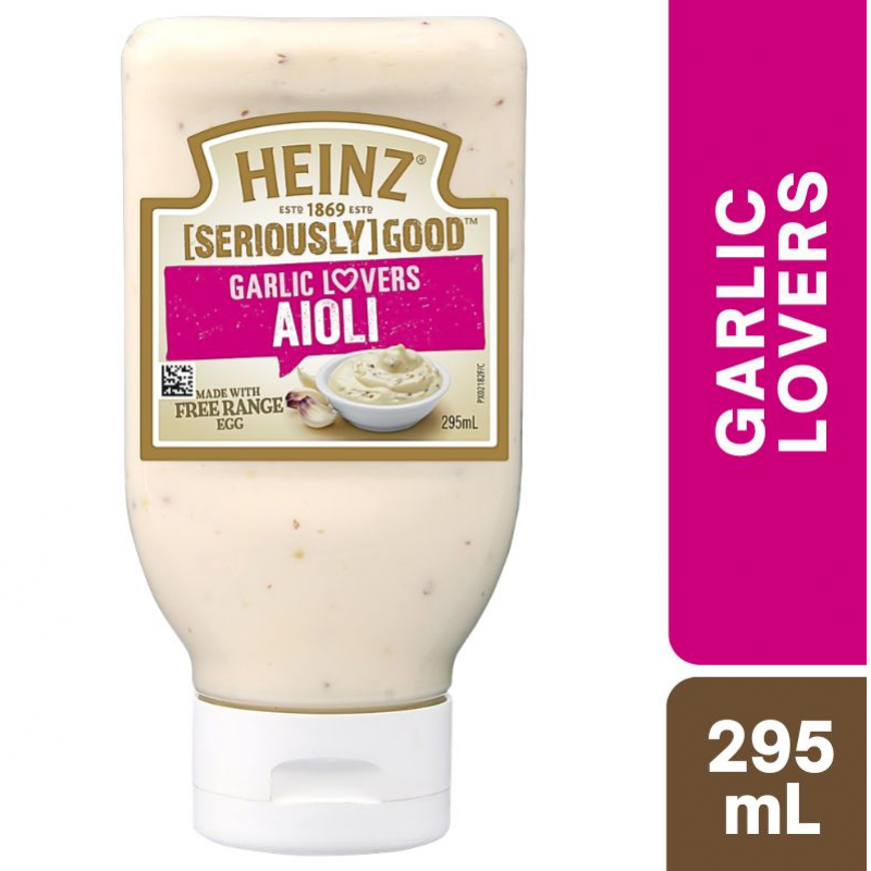 [Expiry: 20/04/2027] Heinz Seriously Good Garlic Lovers Aioli 295mL
