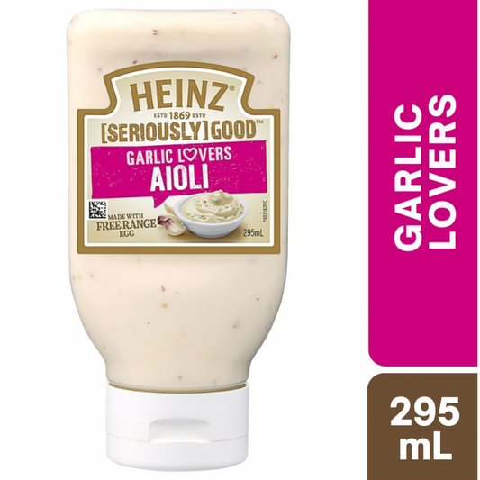 [Expiry: 20/04/2027] Heinz Seriously Good Garlic Lovers Aioli 295mL
