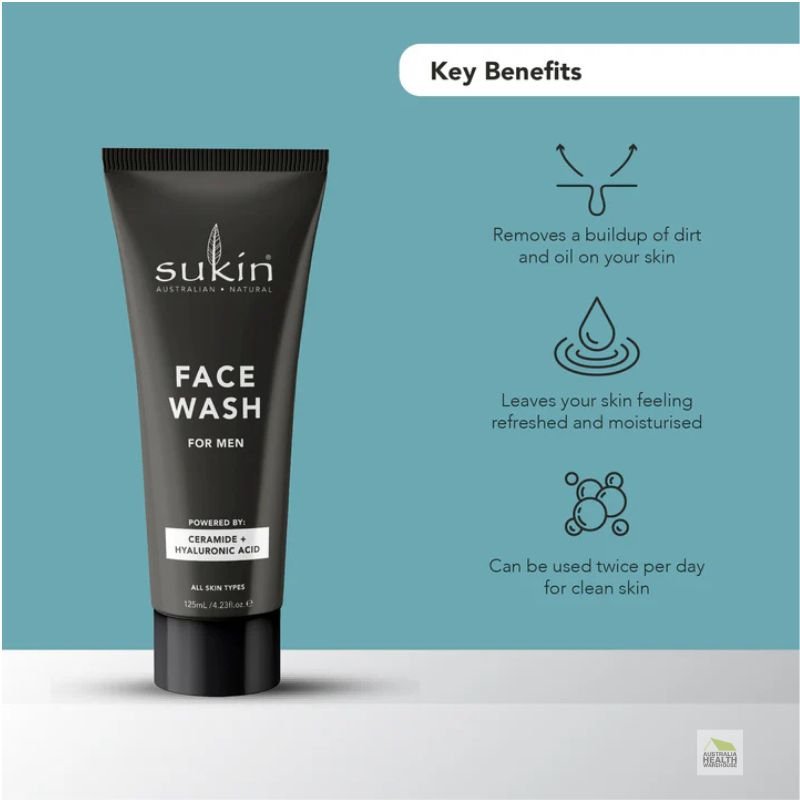 Sukin For Men Face Wash 125mL