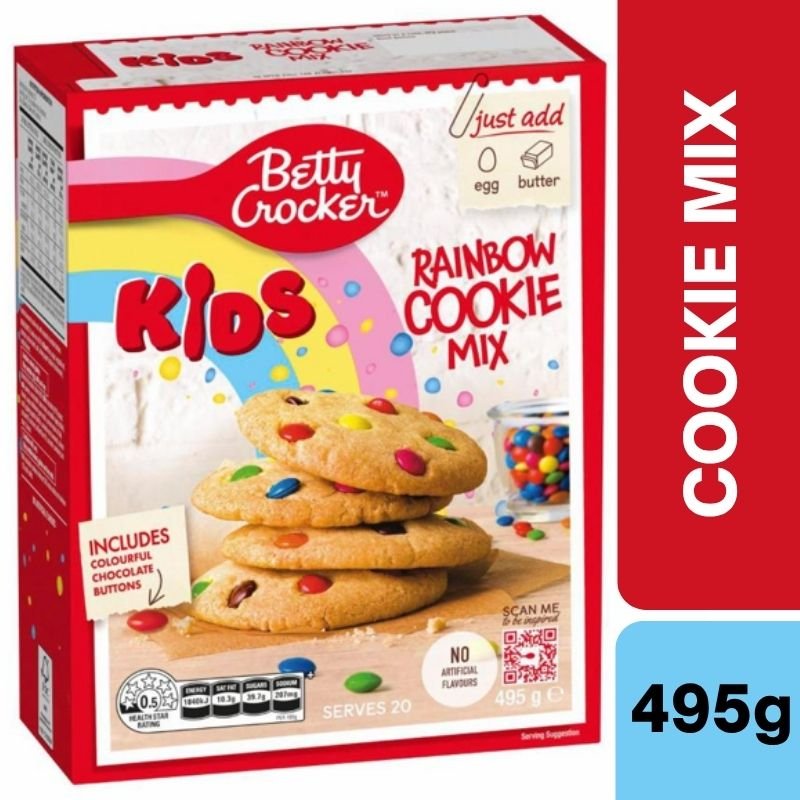 [Expiry Date: 13/03/2027] Betty Crocker Kids Rainbow Cookie Mix 495g