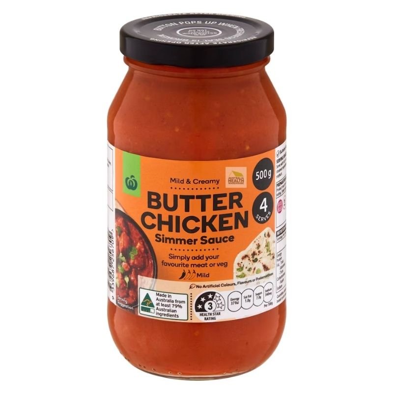 [Expiry Date: 24/01/2027] Woolworths Butter Chicken Simmer Sauce 500g|Oz Mart