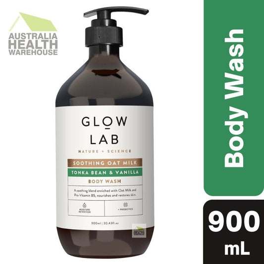 [DAMAGE BOTTLE Expiry: 10/2026] Glow Lab Soothing Oat Milk Tonka Bean & Vanilla Body Wash 900mL