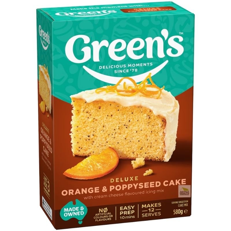 Green's Deluxe Orange & Poppyseed Cake Mix 580g