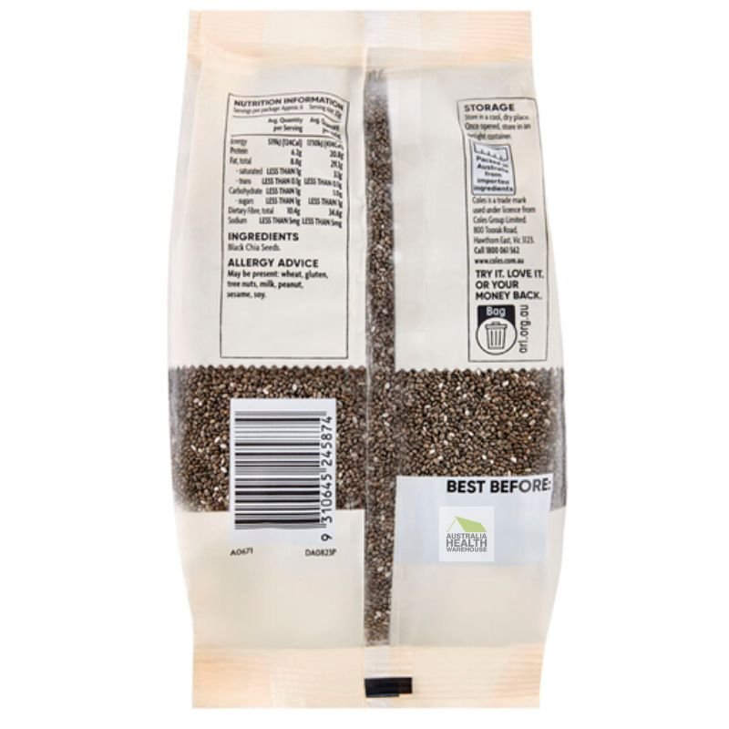 [CLEARANCE Expiry Date: 26/08/2026] Coles Black Chia Seeds 200g