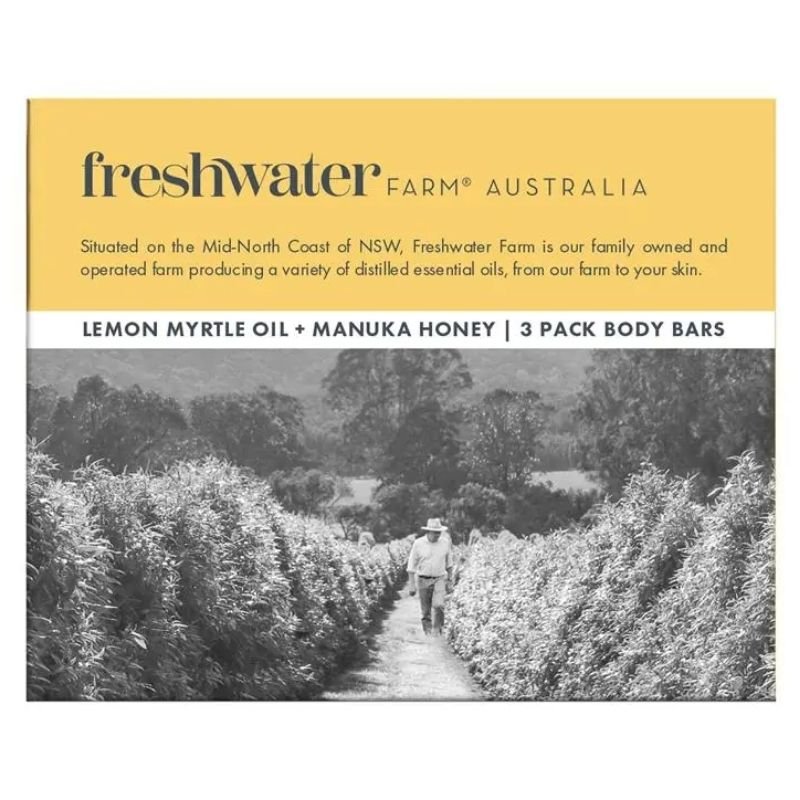 Freshwater Farm Lemon Myrtle Oil + Manuka Honey Body Bar 3 x 100g Pack