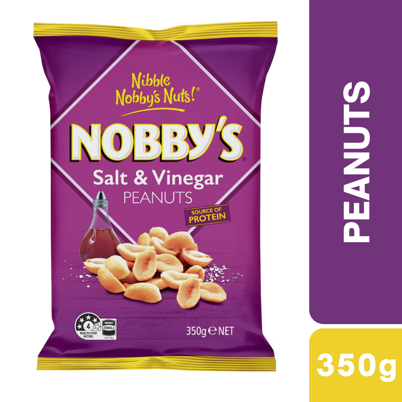 [Expiry: 06/12/2026] Nobby's Salt & Vinegar Peanuts 350g