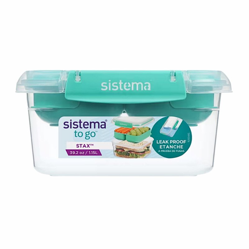 Sistema To Go Rectangle Stax Food Container 1.15 Litre (Green)