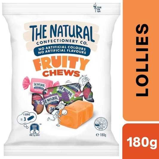 [Expiry Date: 12/05/2027] The Natural Confectionery Co. Fruity Chews Lollies 180g