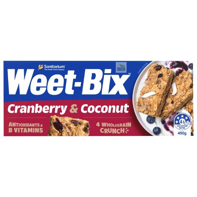 [Expiry: 11/06/2026] Weet-Bix Cranberry & Coconut Breakfast Cereal 450g