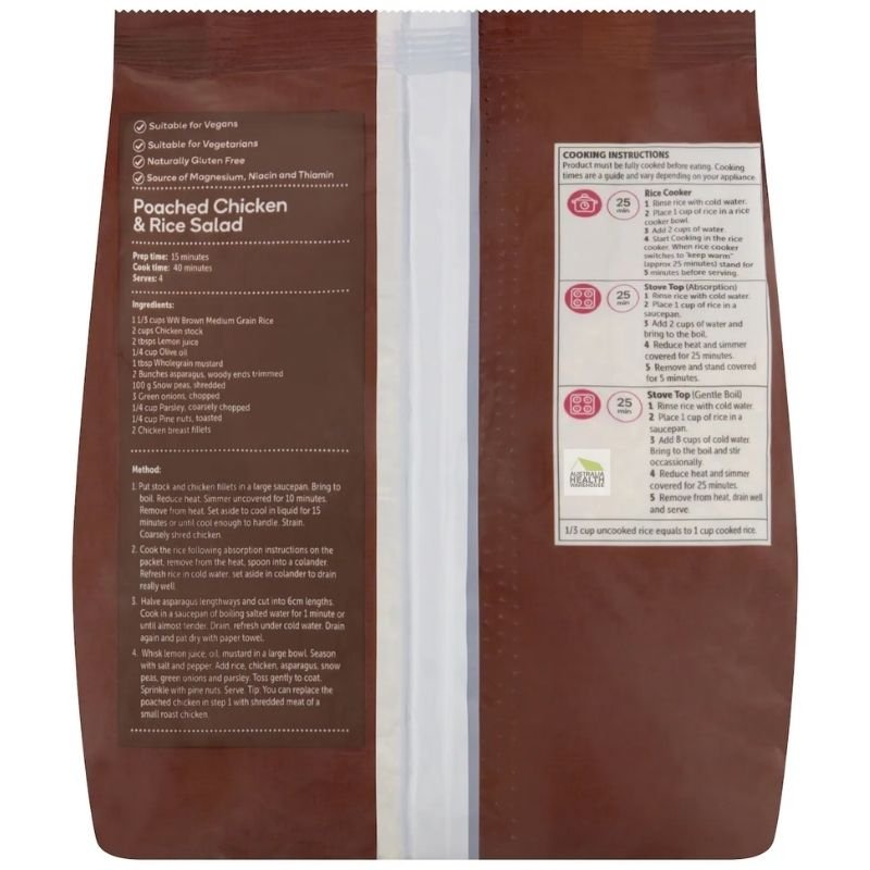 [Expiry Date: 15/10/2026] Woolworths Australian Brown Rice Grain 1kg  | Oz Mart