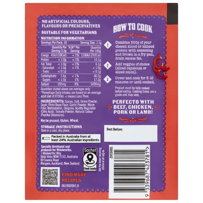 [Expiry Date: 20/08/2027] La Mesita Burrito Seasoning Mild 35g