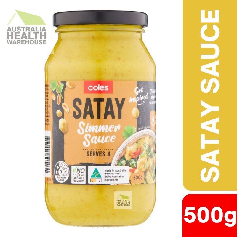 [CLEARANCE Expiry: 21/11/25] Coles Satay Simmer Sauce 500g