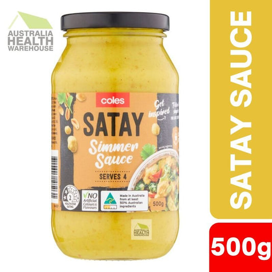 [CLEARANCE Expiry: 21/11/25] Coles Satay Simmer Sauce 500g