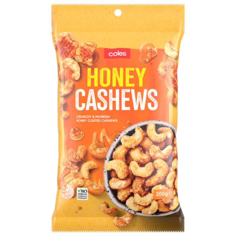 [CLEARANCE Expiry Date: 17/08/2026]  Coles Honey Cashews 200g