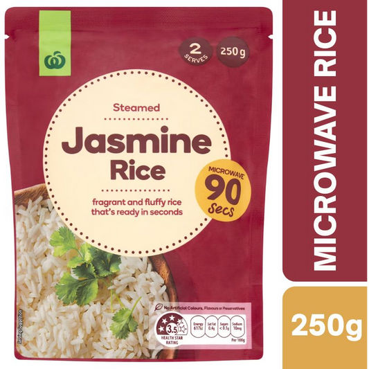 [Expiry Date: 04/09/2026] Woolworths Microwave Jasmine Rice 250g