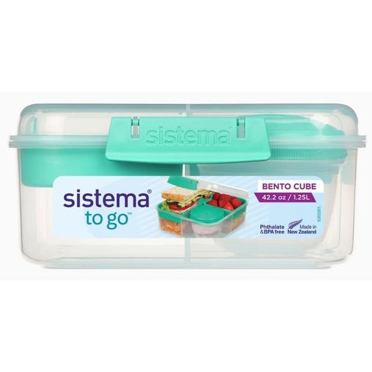 Sistema To Go Bento Cube Food Storage Container Assorted 1.25 Litre (Green)