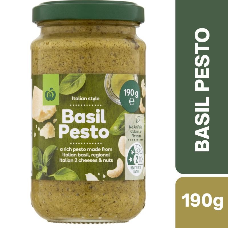 [Expiry: 18/10/2027] Woolworths Basil Pesto 190g