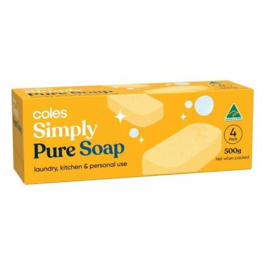Coles Simply Pure Laundry Soap 4 Pack 500g