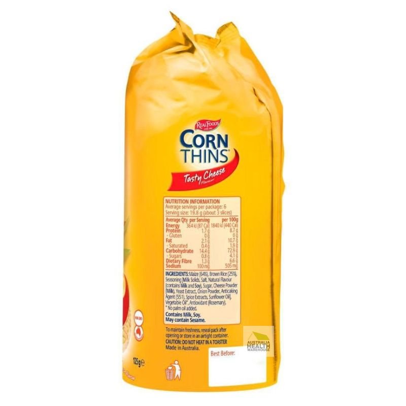 Real Foods Corn Thins Tasty Cheese 150g