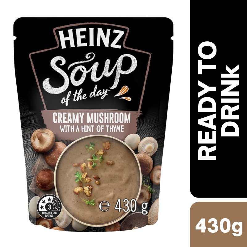 [Expiry Date: 16/03/2028] Heinz Soup Of The Day Creamy Mushroom With a Hint of Thyme Pouch 430g